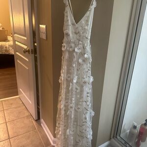 Alter’d State White and Gold Floral Maxi Dress